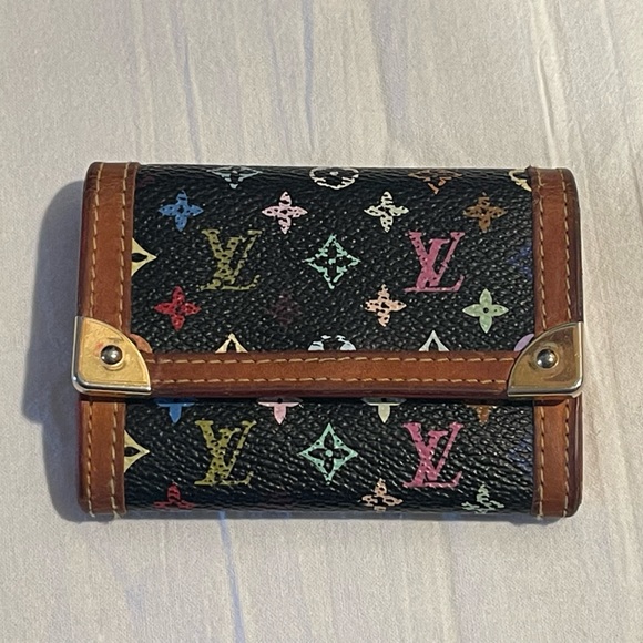 Louis Vuitton Handbags - LOUIS VUITTON Black Monogram Multicolor Porte-Monnaie Plat Wallet